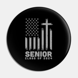 Class Of 2024 Senior 24 Usa Flag Cross Christian Graduation Pin