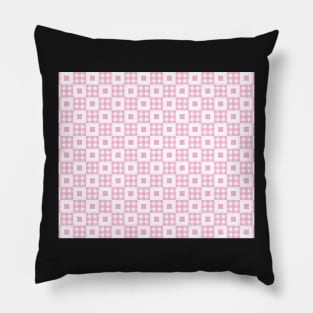 Pastel Pink Gingham Patchwork Pillow