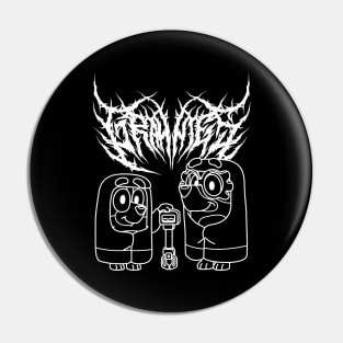 Grannies Janet & Rita Black Death Metal Bluey Pin