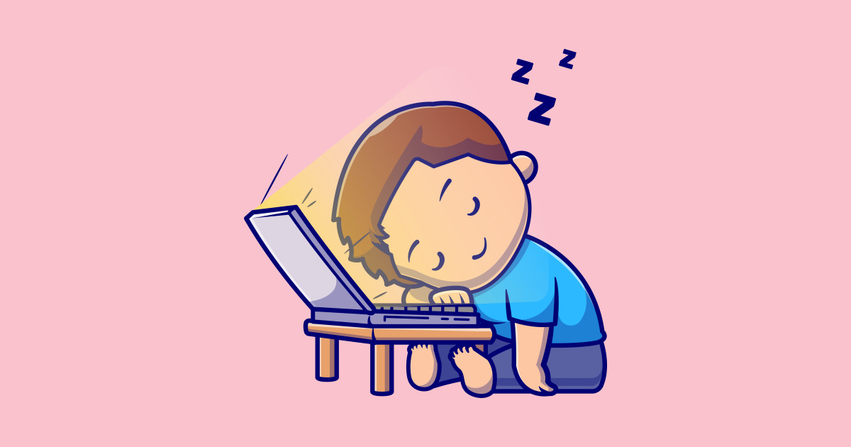Cute Boy Sleeping On Laptop Cartoon - Cute Boy Sleeping On Laptop ...