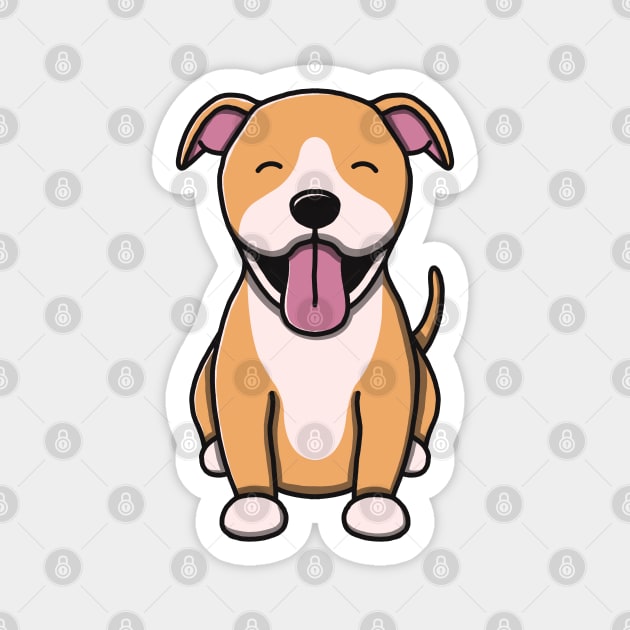 Cute Fawn Pitbull Magnet by Luna Illustration