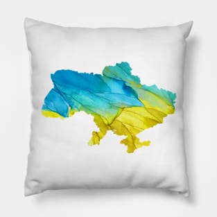 Watercolor Ukranian Map Pillow