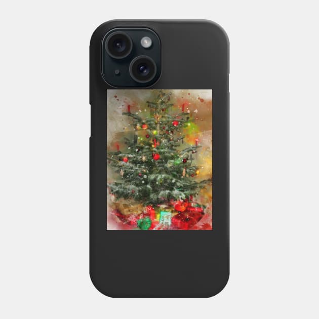 Traditional Christmas Tree and presents Phone Case by WesternExposure