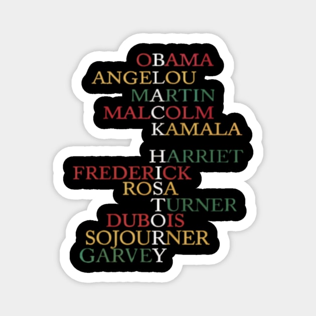 Womens Black History Month Apparel Powerful Leaders Magnet by ArtistTee ⭐⭐⭐⭐⭐