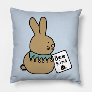 Cute Bunny Rabbit says Be Kind Pillow