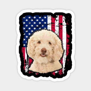 Poodle Us Flag 4Th Of July Magnet