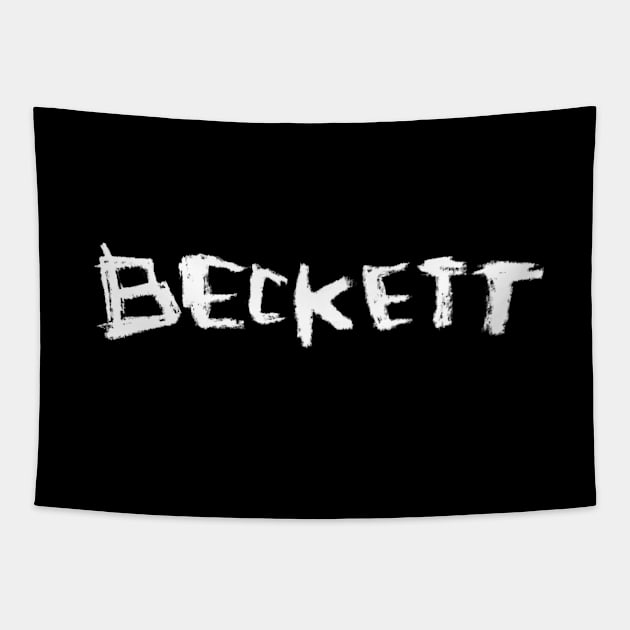 Writer Name: Beckett, bold hand lettering Tapestry by badlydrawnbabe