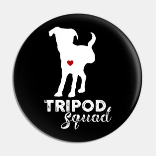 Tripod Squad, Three-Legged Dog, BACK LEFT LEG amputee Pin