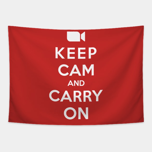 ZOOM - Keep Cam And Carry On Tapestry by RetroReview