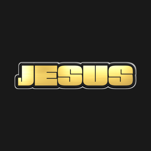 Shiny black and Gold JESUS word ver2 by Donperion