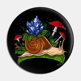 Snail Forest Crystals Pin