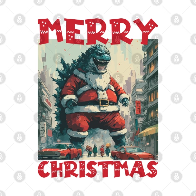 Christmas Godzilla - 2 by Megadorim