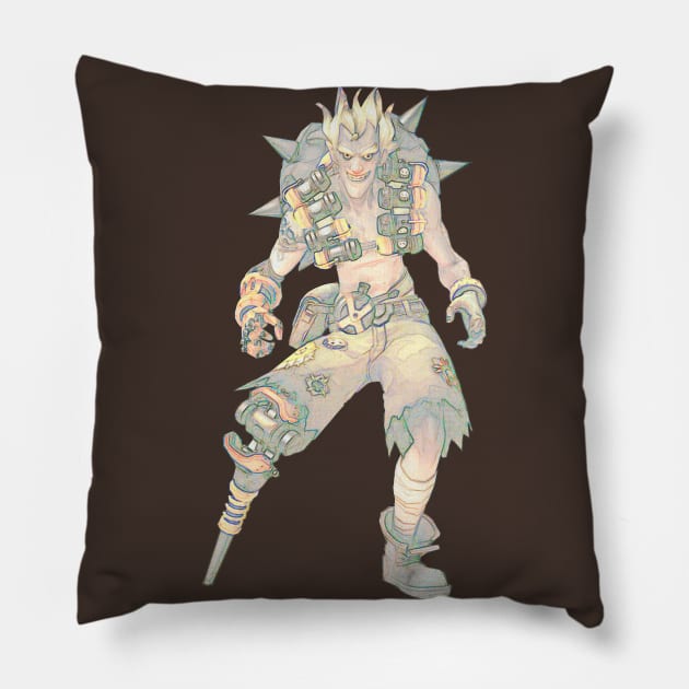 Overwatch Junkrat Pillow by Green_Shirts