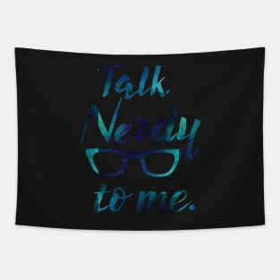 Talk nerdy to me - nerds bookworm glasses men Tapestry