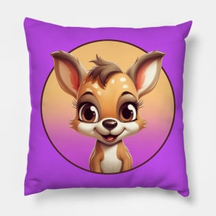 Happy Little Baby Deer Pillow