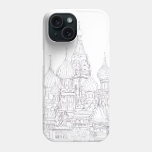 Moscow Saint Basil's Cathedral sketch Phone Case