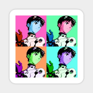 Shinji Ikari Andy Warhol Portrait Magnet