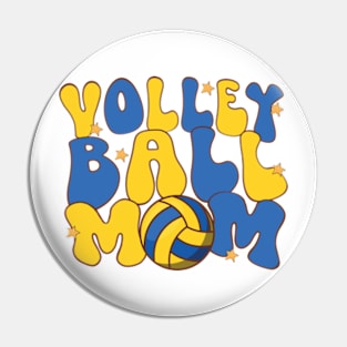 Volleyball Mom Ball Mama Retro Mothers Day Sport Lover Pin