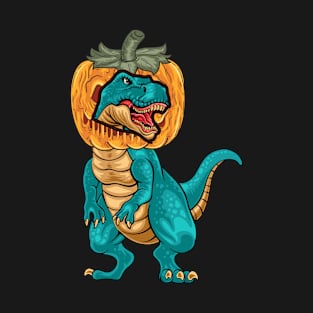 T-Rex With Spooky Vibes Halloween Jack-O-Lantern Costume T-Shirt