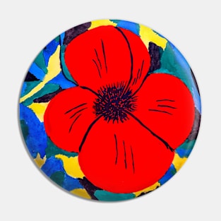 Red flower Pin