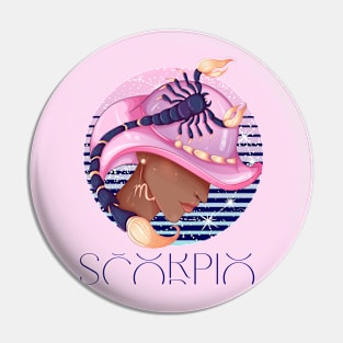 Scorpio Zodiac Sign | Circle Beautiful Girl Pin