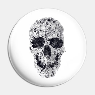 Doodle Skull Pin