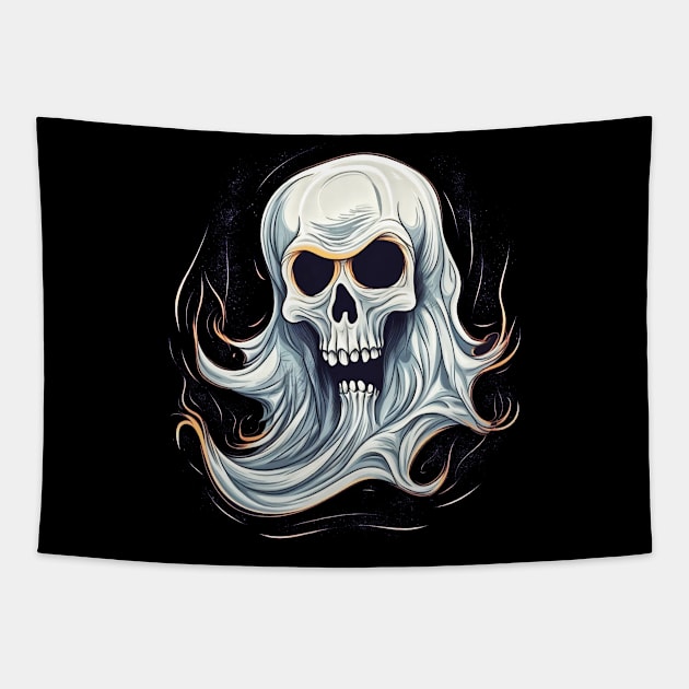 Eerie Halloween Ghoul Art - Spooky Season Delight Tapestry by Captain Peter Designs