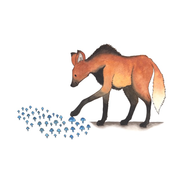 M is for Maned Wolf by thewatercolorwood