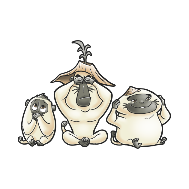 3 Monkeys - Monkey Lover - T-Shirt | TeePublic