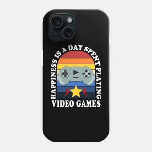 Happiness Is A Day Spent Playing Video Games Vintage Phone Case