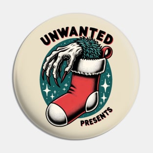 Funny Christmas Monster Hand T-Shirt - 'Unwanted Presents' Spooky Holiday Pin