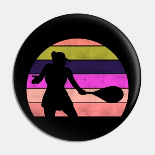 Retro Woman Tennis Pin