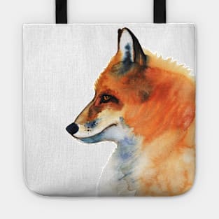 Watercolor illustration, portrait of fox Tote