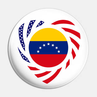 Venezuelan American Multinational Patriot Flag (7 Stars) (Heart) Pin