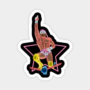 Macho man top rope neon color Magnet