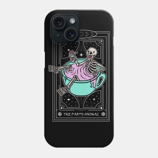 Funny Skeleton Tarot Card Party Animal Phone Case