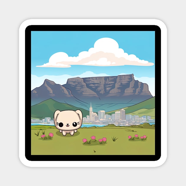 Table Mountain Cape Town Magnet by ComicsFactory