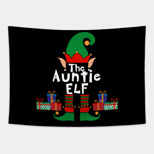 Funny Family Matching Christmas Aunt Elf Tapestry