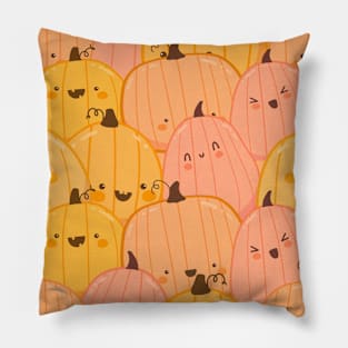 Super Cute Pumpkin Patch Kawaii Halloween Pattern Pillow