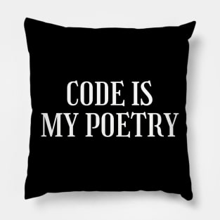 code is my poetry Pillow