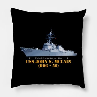 Destroyer - USS John S McCain -  Ship on Top Txt Pillow