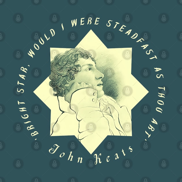 John Keats portrait and quote:  Bright star, would I were steadfast as thou art by artbleed