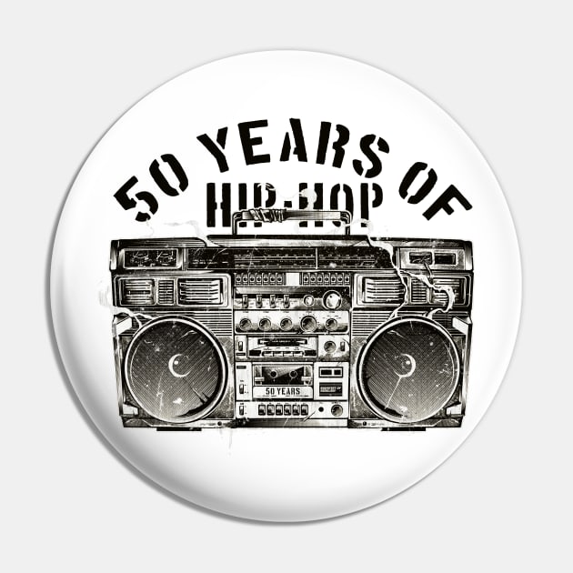 50 Years of Hip Hop Classic Pin by Attr4c Artnew3la