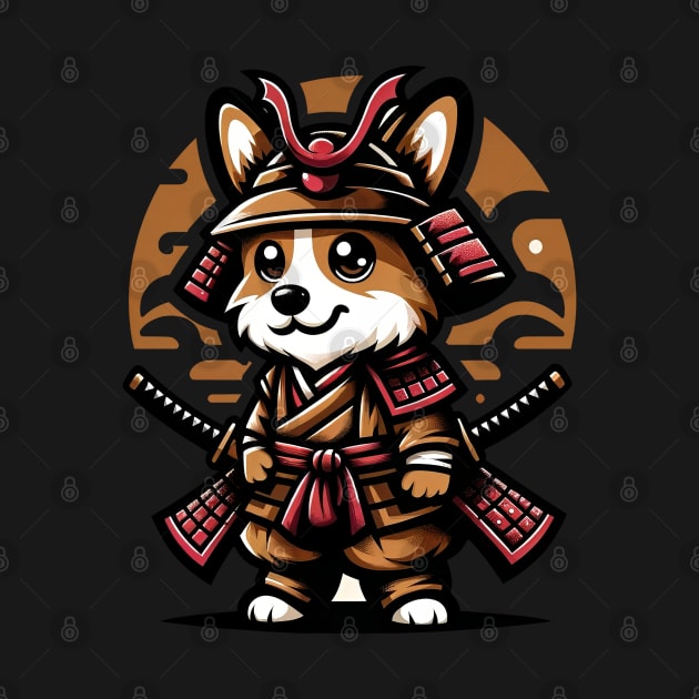 Samurai Corgi - Brave Canine Warrior by Unlogico