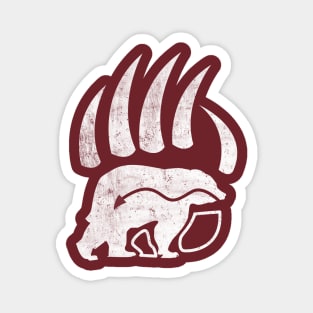 Native American Bear Paws White Print Magnet