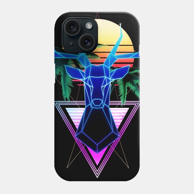 Synthwave Deer Phone Case by Ilona