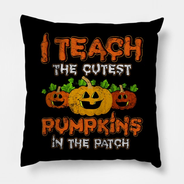 Halloween Teacher Pumpkins Pillow by E