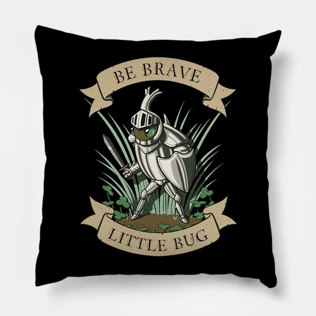 Be Brave, Little Bug Pillow by MaryCapaldi