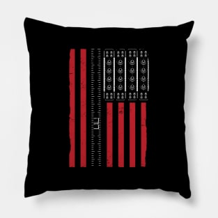 USA Flag with Synthesizer Panel Pillow