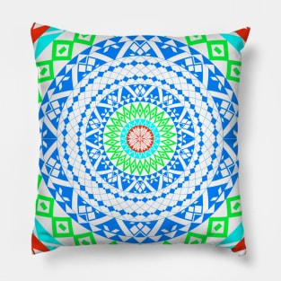 tribal pattern in rainbow colors ecopop Pillow